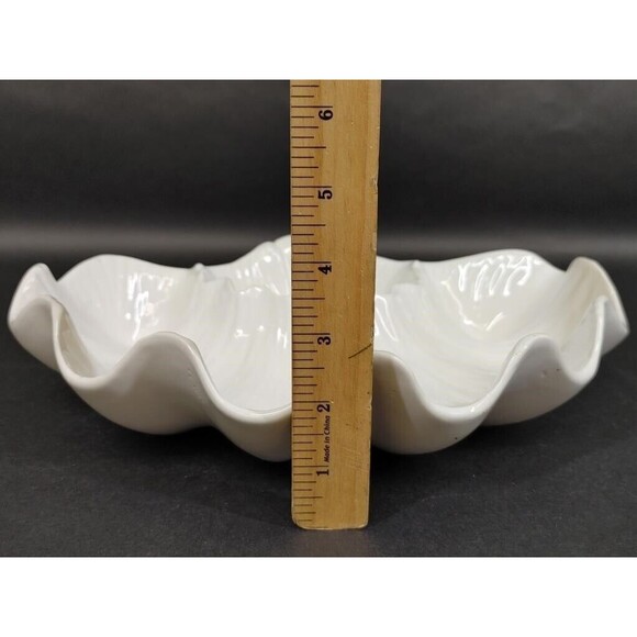 Vintage Seashell Veggie Chip And Dip Seafood Serving Dish 12x10" Action Japan - Picture 6 of 7